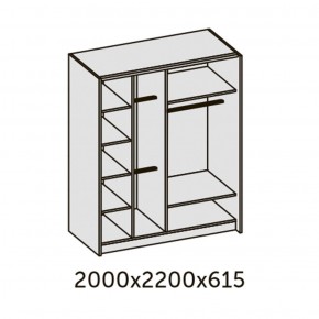 ИННЭС-5 Шкаф-купе 2-х дв. 2000 (2 дв. Ф3 - венге вст. экокожа корич) в Агрызе - agryz.ok-mebel.com | фото 2