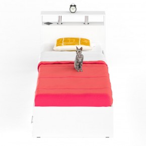 Камелия Кровать с ящиками 0900, цвет белый, ШхГхВ 93,5х217х78,2 см., сп.м. 900х2000 мм., без матраса, основание есть в Агрызе - agryz.ok-mebel.com | фото 3