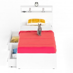 Камелия Кровать с ящиками 0900, цвет белый, ШхГхВ 93,5х217х78,2 см., сп.м. 900х2000 мм., без матраса, основание есть в Агрызе - agryz.ok-mebel.com | фото 4