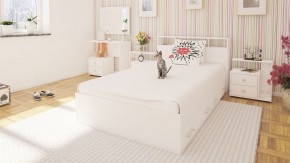 Камелия Кровать с ящиками 1200, цвет белый, ШхГхВ 123,5х217х78,2 см., сп.м. 1200х2000 мм., без матраса, основание есть в Агрызе - agryz.ok-mebel.com | фото 5