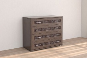 Кэт-4 Комод 4 ящ (МДФ Венге/Экокожа Caiman коричневая) в Агрызе - agryz.ok-mebel.com | фото