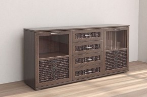 Кэт-4 Комодино (МДФ Венге/Экокожа Caiman коричневый) в Агрызе - agryz.ok-mebel.com | фото
