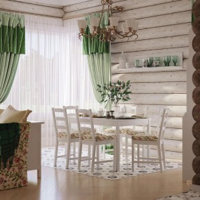 Комлект Вествик обеденный стол и четыре стула, массив сосны, цвет белый в Агрызе - agryz.ok-mebel.com | фото