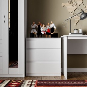 Комод КАСТОР с тремя ящиками, цвет белый в Агрызе - agryz.ok-mebel.com | фото 3