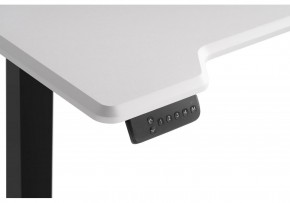 Компьютерный стол Маркос с механизмом подъема 120х75х75 белая шагрень / черный в Агрызе - agryz.ok-mebel.com | фото 6
