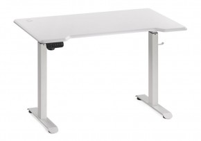 Компьютерный стол Маркос с механизмом подъема 120х75х75 белый / шагрень белая в Агрызе - agryz.ok-mebel.com | фото 3