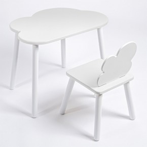 Комплект детский стол ОБЛАЧКО и стул ОБЛАЧКО ROLTI Baby (белая столешница/белое сиденье/белые ножки) в Агрызе - agryz.ok-mebel.com | фото