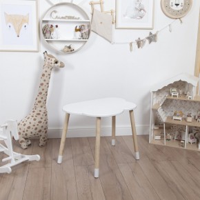 Комплект детский стол ОБЛАЧКО и стул ОБЛАЧКО ROLTI Baby (белая столешница/белое сиденье/береза ножки) в Агрызе - agryz.ok-mebel.com | фото