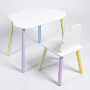 Комплект детский стол ОБЛАЧКО и стул Облачко ROLTI Baby (белая столешница/белое сиденье/цветные ножки) в Агрызе - agryz.ok-mebel.com | фото