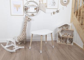 Комплект детский стол ОБЛАЧКО и стул ЗВЕЗДА ROLTI Baby (белая столешница/белое сиденье/береза ножки) в Агрызе - agryz.ok-mebel.com | фото