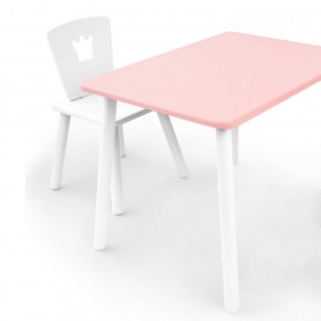 Комплект детской мебели стол и стул Корона (Розовый/Белый/Белый) в Агрызе - agryz.ok-mebel.com | фото