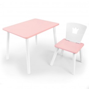 Комплект детской мебели стол и стул Корона (Розовый/Розовый/Белый) в Агрызе - agryz.ok-mebel.com | фото