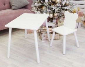 Комплект детской мебели стол и стул Мишутка (Белый/Белый/Белый) в Агрызе - agryz.ok-mebel.com | фото