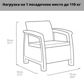 Комплект мебели Корфу Рест (Corfu Rest - without table) коричневый в Агрызе - agryz.ok-mebel.com | фото 3