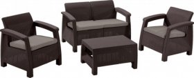 Комплект мебели Корфу сет (Corfu set) коричневый - серо-бежевый * в Агрызе - agryz.ok-mebel.com | фото
