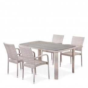 Комплект плетеной мебели T256C/Y376C-W85 Latte (4+1) + подушки на стульях в Агрызе - agryz.ok-mebel.com | фото