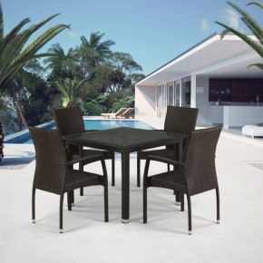 Комплект плетеной мебели T257A/YC379A-W53 Brown (4+1) + подушки на стульях в Агрызе - agryz.ok-mebel.com | фото
