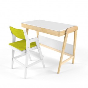 Комплект растущий стол и стул с чехлом 38 попугаев «Вуди» (Белый, Белый, Грин) в Агрызе - agryz.ok-mebel.com | фото