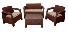 Комплект уличной мебели Yalta Premium Terrace Set (Ялта) шоколадый (+подушки под спину) в Агрызе - agryz.ok-mebel.com | фото