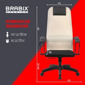 Кресло BRABIX PREMIUM "Ultimate EX-800" пластик, плотная двойная сетка Х2, черное/бежевое, 532916 в Агрызе - agryz.ok-mebel.com | фото 6