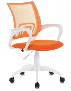 Кресло BRABIX "Fly MG-396W", пластик белый, сетка, оранжевое, 532401, MG-396W_532401 в Агрызе - agryz.ok-mebel.com | фото