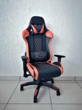 Кресло геймерское Barneo K-53 (черная экокожа оранжевые вставки) в Агрызе - agryz.ok-mebel.com | фото 1