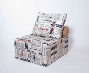 Кресло-кровать-пуф бескаркасное Прайм (Газета) в Агрызе - agryz.ok-mebel.com | фото