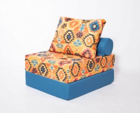 Кресло-кровать-пуф бескаркасное Прайм (мехико желтый-морская волна) в Агрызе - agryz.ok-mebel.com | фото