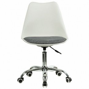 Кресло стул BRABIX "Eames MG-310 CH", хром, пластик белый, ткань серая, 532924 в Агрызе - agryz.ok-mebel.com | фото