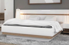 Кровать 140/TYP 91-01 с подъемником, LINATE ,цвет белый/сонома трюфель в Агрызе - agryz.ok-mebel.com | фото