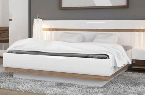 Кровать 160/TYP 94-01 с подъемником, LINATE ,цвет белый/сонома трюфель в Агрызе - agryz.ok-mebel.com | фото 5