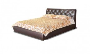Кровать 1600 Флоренция в к/з "Классик 307 коричневый" (серия Норма) + основание + опоры в Агрызе - agryz.ok-mebel.com | фото