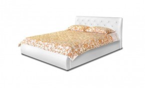 Кровать 1600 Флоренция в к/з "Классик 550 белый" (серия Норма) + основание + опоры в Агрызе - agryz.ok-mebel.com | фото