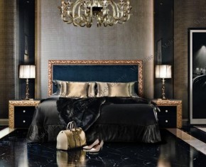 Кровать 2-х спальная (1,6 м) Тиффани Premium черная/золото с мягким элементом (Антрацит) с подъемным механизмомарт (ТФКР-3[3](П) в Агрызе - agryz.ok-mebel.com | фото 2