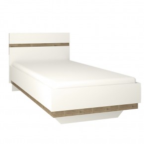 Кровать 90/TYP 90, LINATE ,цвет белый/сонома трюфель в Агрызе - agryz.ok-mebel.com | фото 1