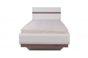 Кровать 90/TYP 90, LINATE ,цвет белый/сонома трюфель в Агрызе - agryz.ok-mebel.com | фото 2