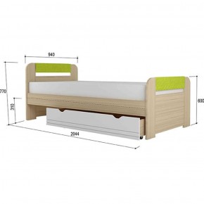 Кровать 900 + Подлокотники Стиль № 900.3 NEW (туя светлая/лайм) в Агрызе - agryz.ok-mebel.com | фото 2