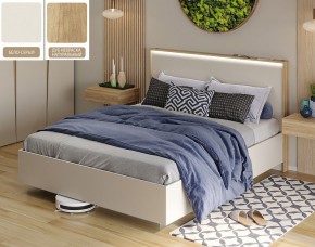 Кровать (Бело-серый U775 ST9/Дуб Небраска натуральный) 1600 в Агрызе - agryz.ok-mebel.com | фото