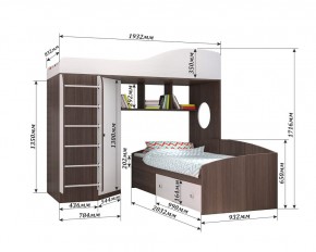 Кровать-чердак Кадет 2 с металлической лестницей в Агрызе - agryz.ok-mebel.com | фото 2