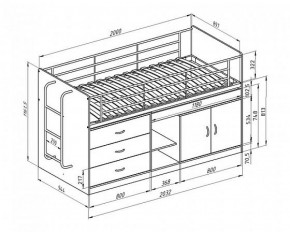 Кровать-чердак "Дюймовочка-6" Белый в Агрызе - agryz.ok-mebel.com | фото 2