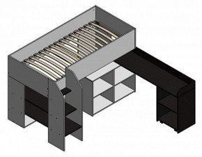 Кровать-чердак "Теремок-2" Дуб молочный/Салатовый в Агрызе - agryz.ok-mebel.com | фото 2