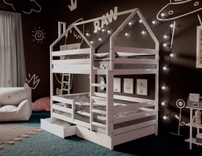 Кровать-домик двухъярусная 80*160 Белый в Агрызе - agryz.ok-mebel.com | фото