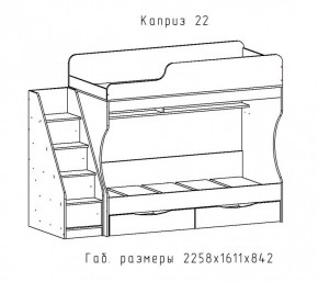 КАПРИЗ-22 Кровать двухъярусная 800 настил ЛДСП в Агрызе - agryz.ok-mebel.com | фото 2