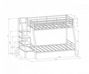 Кровать двухъярусная "Толедо-1" Черный/Венге в Агрызе - agryz.ok-mebel.com | фото 2