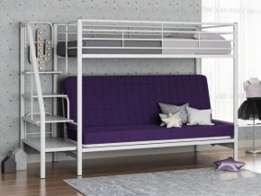 Кровать двухъярусная с диваном "Мадлен-3" (Белый/Фиолетовы) в Агрызе - agryz.ok-mebel.com | фото 1
