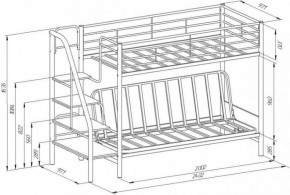 Кровать двухъярусная с диваном "Мадлен-3" (Белый/Фиолетовы) в Агрызе - agryz.ok-mebel.com | фото 3