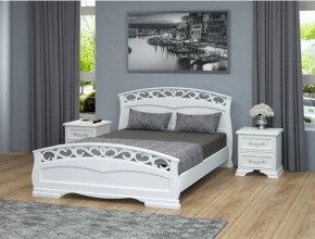 ГРАЦИЯ-1 Кровать из массива 1400 (Белый античный) в Агрызе - agryz.ok-mebel.com | фото