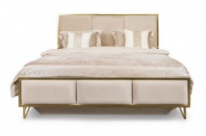 Кровать Lara 1600 с мягким изголовьем + основание (белый глянец) в Агрызе - agryz.ok-mebel.com | фото