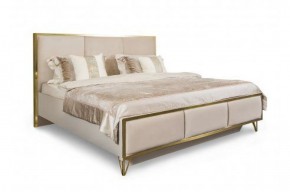 Кровать Lara 1800 с мягким изголовьем + основание (бежевый глянец) в Агрызе - agryz.ok-mebel.com | фото