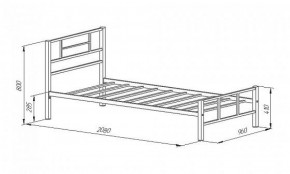 Кровать металлическая "Кадис 900х1900" Белый в Агрызе - agryz.ok-mebel.com | фото 2
